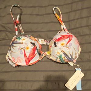 NEW Cupshe Amira Tropical Bikini Top with Spaghetti Straps